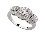Silver And CZ Designer Dress Ring