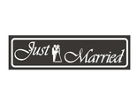 Black Just Married Car Plate