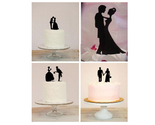 Black Silhouette Wedding Cake Toppers