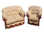 Ruwa Leather and Fabric Lounge Suite